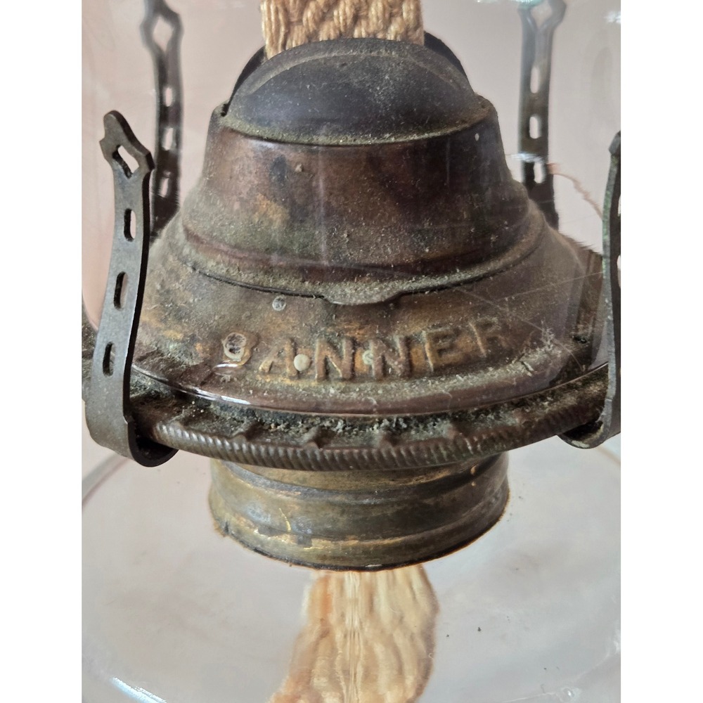 Antique Empire No 2 Oil Lamp Clear Glass Kerosene Lamp Chimney Complete - Picture 13 of 15